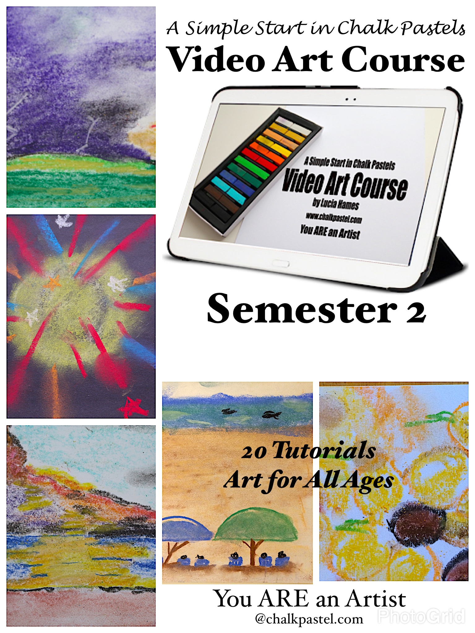 A Simple Start in Chalk Pastels Video Art Course (full year) - You ARE an  ARTiST!