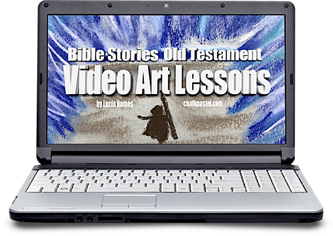 Expand your Bible studies and make them come alive with chalk pastel art and Bible Stories Video Art Lessons for all ages. Great with ancient history.