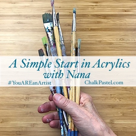 There are no expensive, intimidating list of art supplies. A Simple Start in Acrylics Video Art Lessons is a wonderful stand alone art curriculum for all ages.