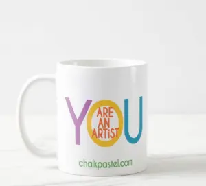 Art and tea time? Yes! Nana has her tea while she teaches her art lessons. You can also enjoy this beautiful You ARE an Artist Mug.