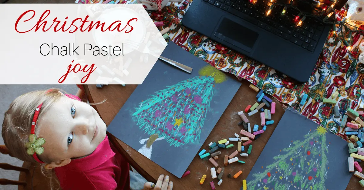 The beauty and magic of the holidays are upon us and your kids are going to love making Christmas chalk pastels. These fun and easy chalk pastel tutorials help bring joy and celebration to the holidays. Especially when you add in a mug of hot cocoa, some twinkly lights, and a little Christmas music for an extra bit of enchantment. It's Christmas chalk pastel joy.