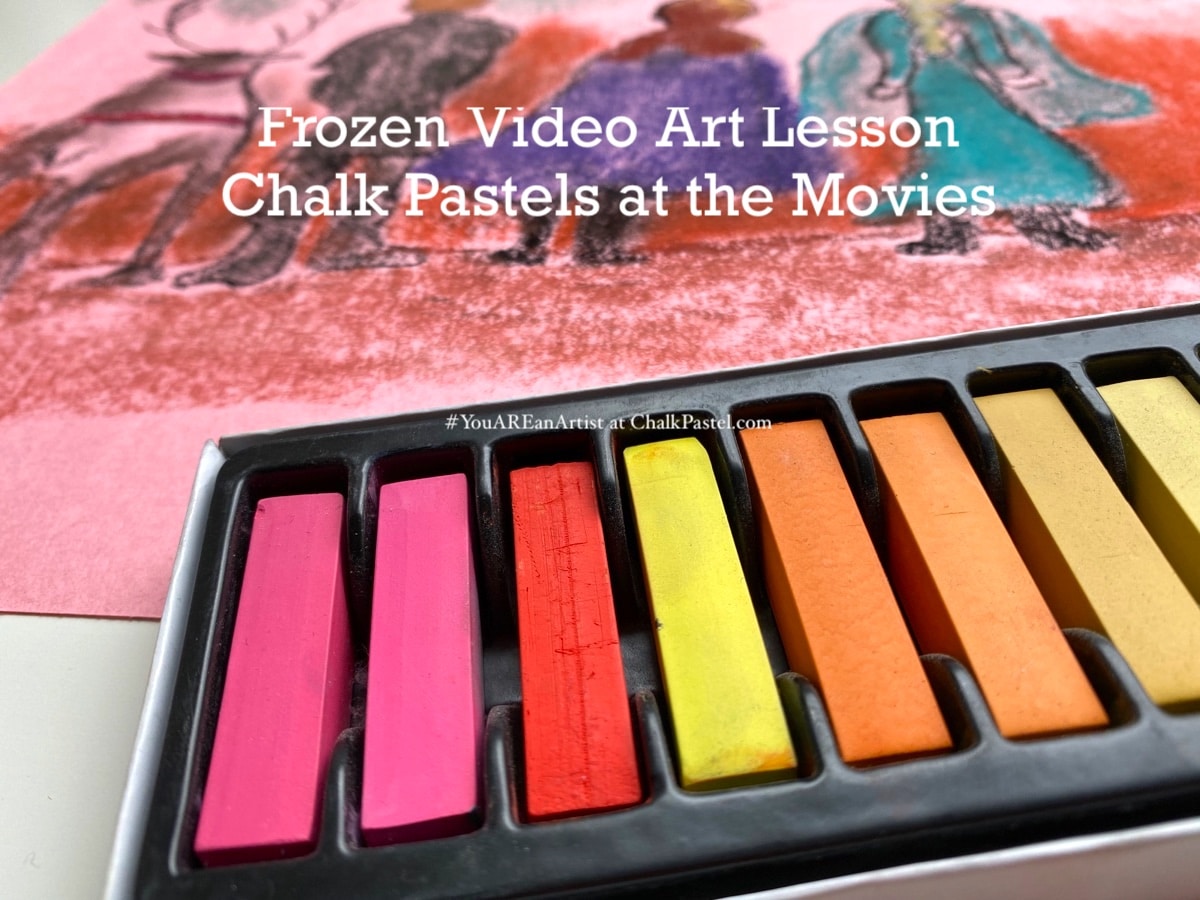 Paint Frozen characters Elsa, Anna, Kristoff, Olaf and Sven with Nana's Frozen video art lesson. It's Chalk Pastels at the Movies and You ARE an Artist!