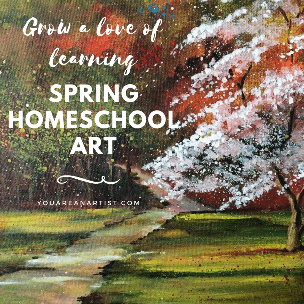 We have such fun spring homeschool art lessons coming up, you will start feeling like spring yourself, and looking around for your flip flops! Come on, let’s go paint and take our shoes off! ❤️Nana