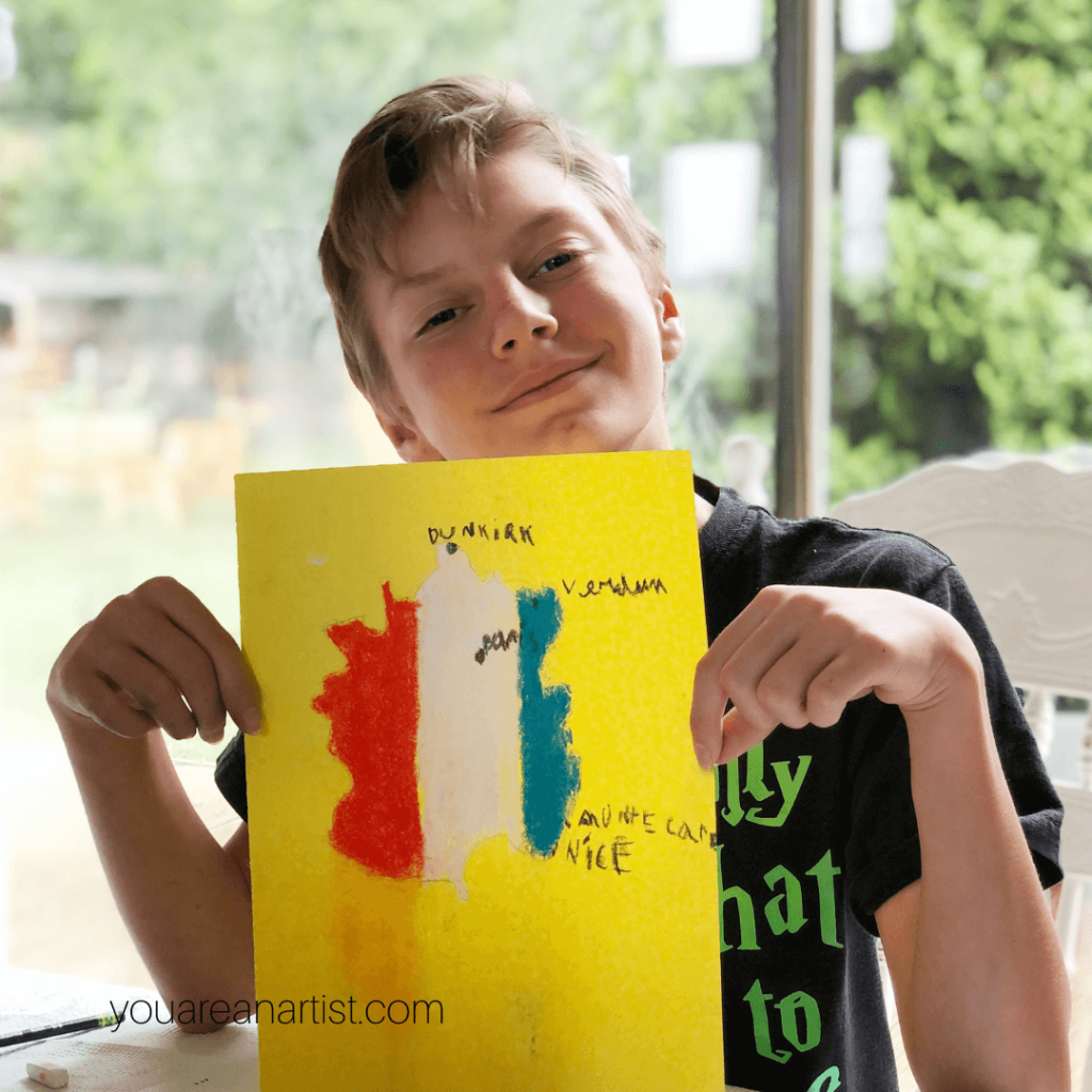 Make Homeschool Geography Fun with Chalk Pastels - Map of France