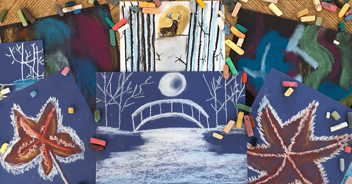 Winter Solstice Art with the You ARE an ARTiST Clubhouse for homeschool.