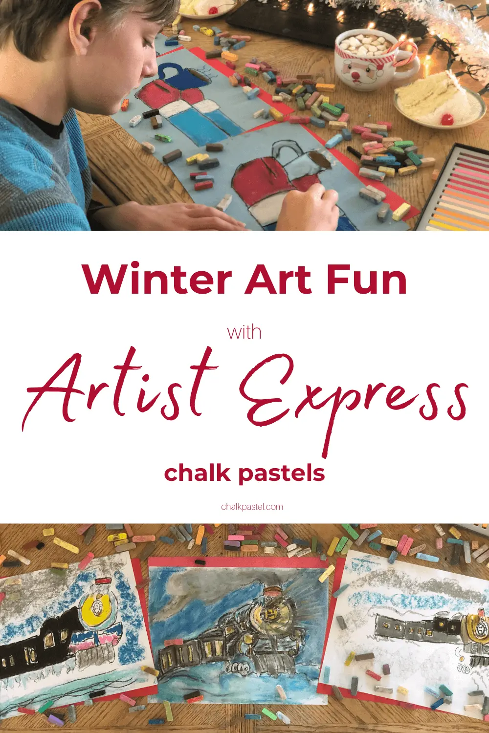 Winter Art Fun with Artist Express Chalk Pastels: Are you looking to add some cozy winter art fun for your kiddos this holiday season? Chalk Pastels are an easy way to help kids get creative! #homeschool #homeschooling #chalkpastels #winterart #winterartfun #