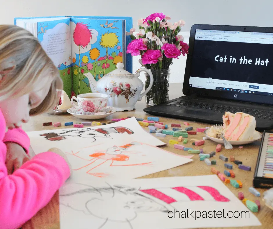 Dr. Seuss Art with Chalk Pastels