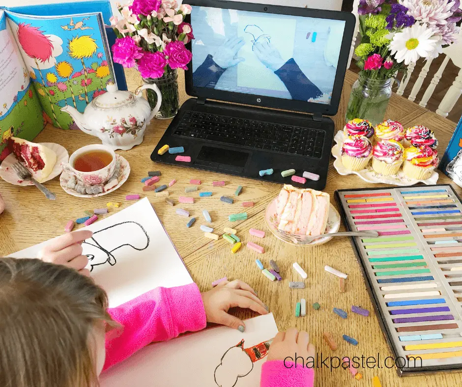 Dr. Seuss Art with Chalk Pastels