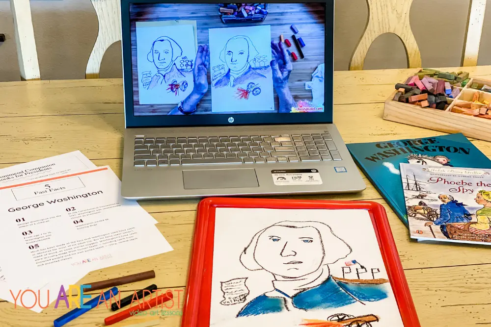 Presidents Day Art Projects - The story of I Drew It Then I Knew It Homeschool Lessons. How art can be a way to engage and mesmerize your students on a journey of education and fun!
