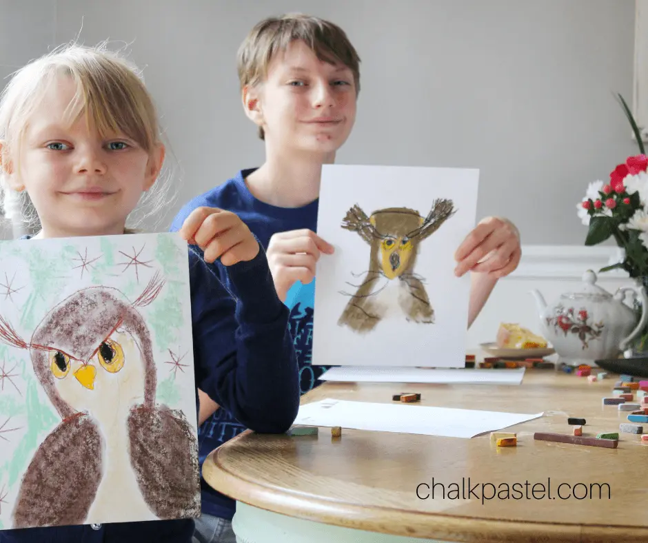 Chalk Pastels Bird Study with Nana