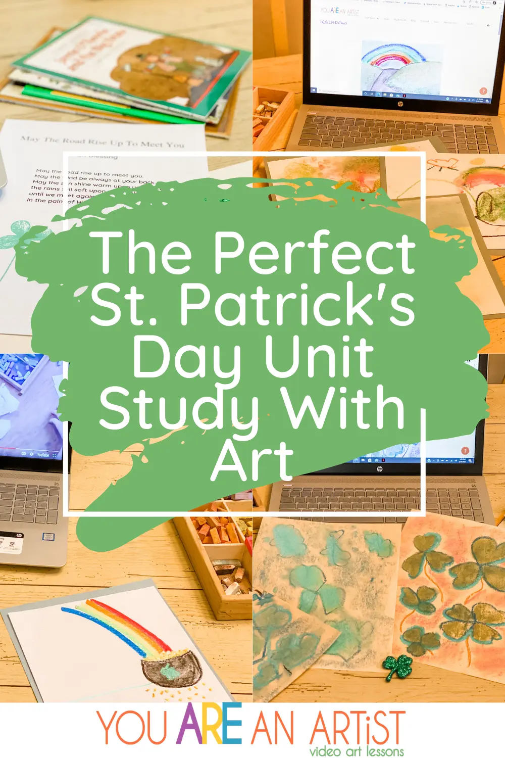 We have the perfect way to celebrate St. Patrick's Day in your homeschool! Art, unit study ideas, and more! #homeschool #stpatricks #stpatricksday #stpatricksdayforkids #homeschoolart