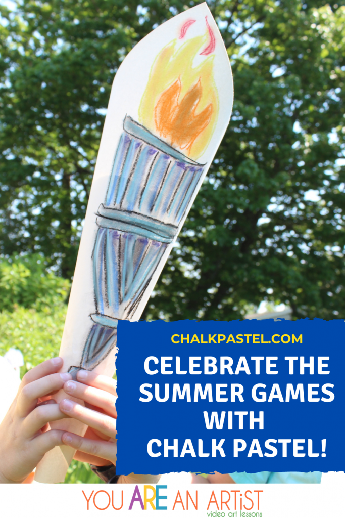 Gather the kids and celebrate the Summer Games with Chalk Pastel Art to illustrate important aspects and moments of the Games!