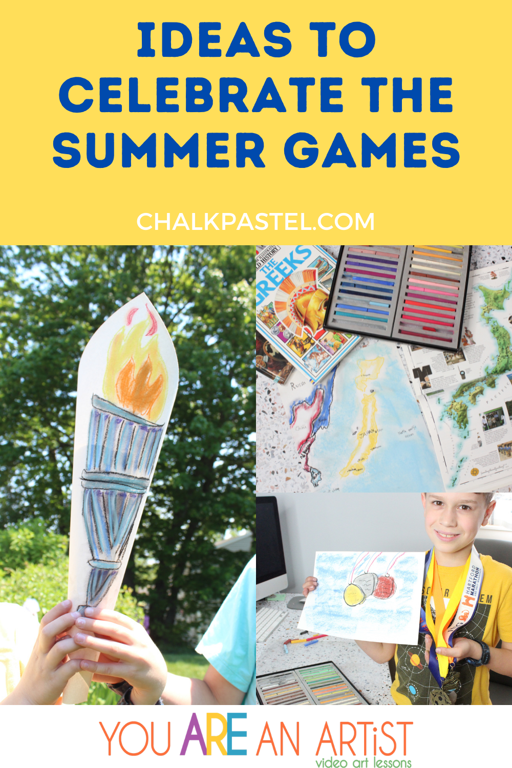 Celebrate the Summer Games with Chalk Pastel Art Ideas - You ARE an ARTiST!