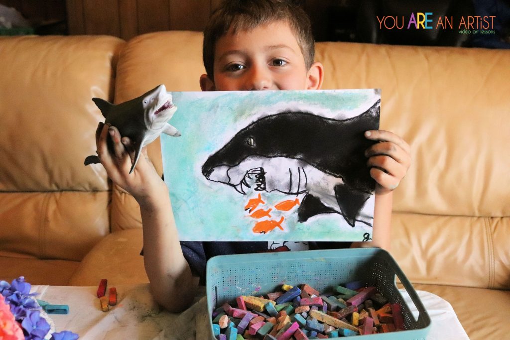 Great white shark art lesson