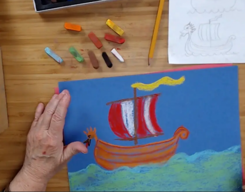 viking ship art lesson