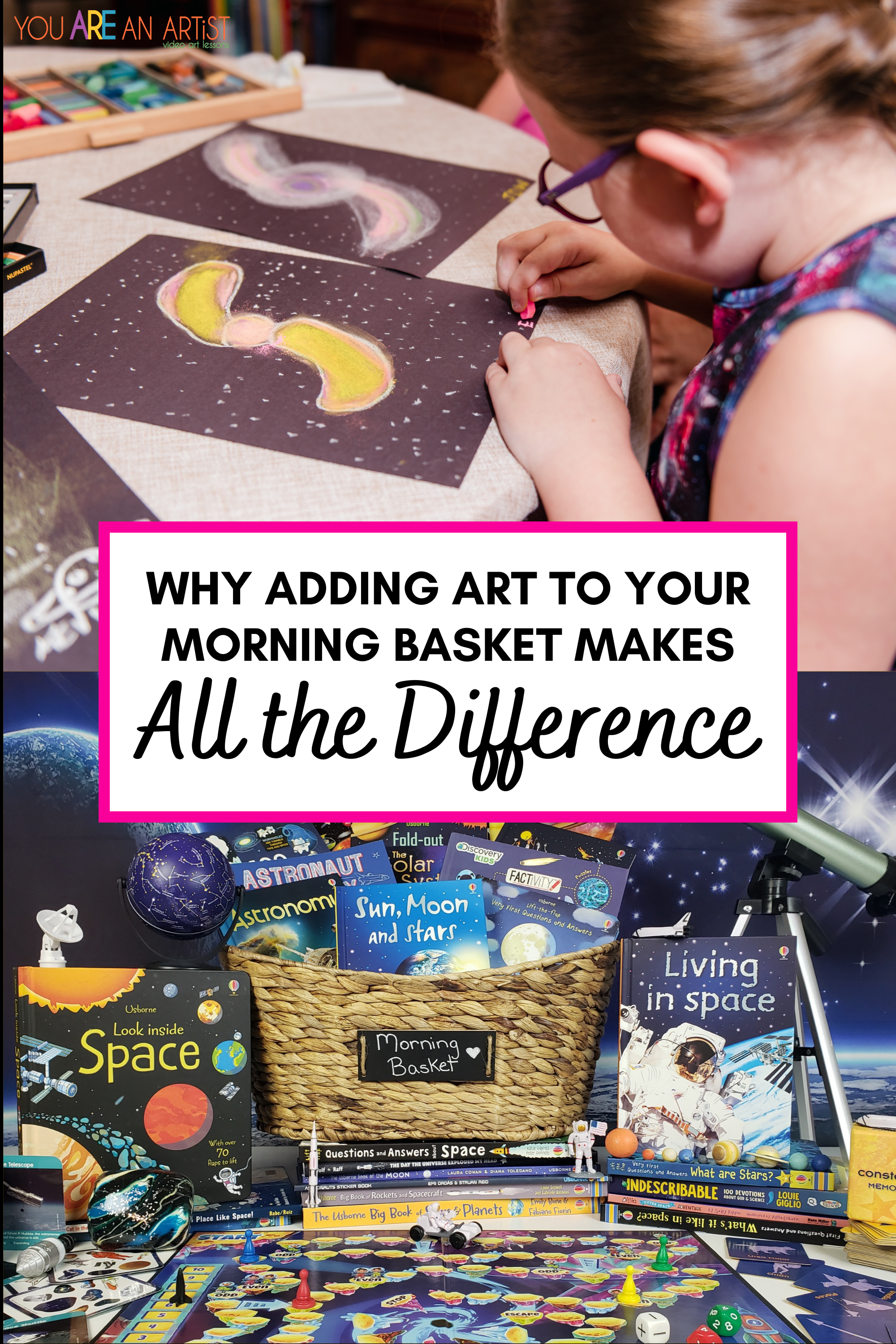 Why Adding Art To Your Morning Basket Makes All The Difference - Adding art to our morning baskets has been an awesome benefit for our homeschool lessons throughout the day. 