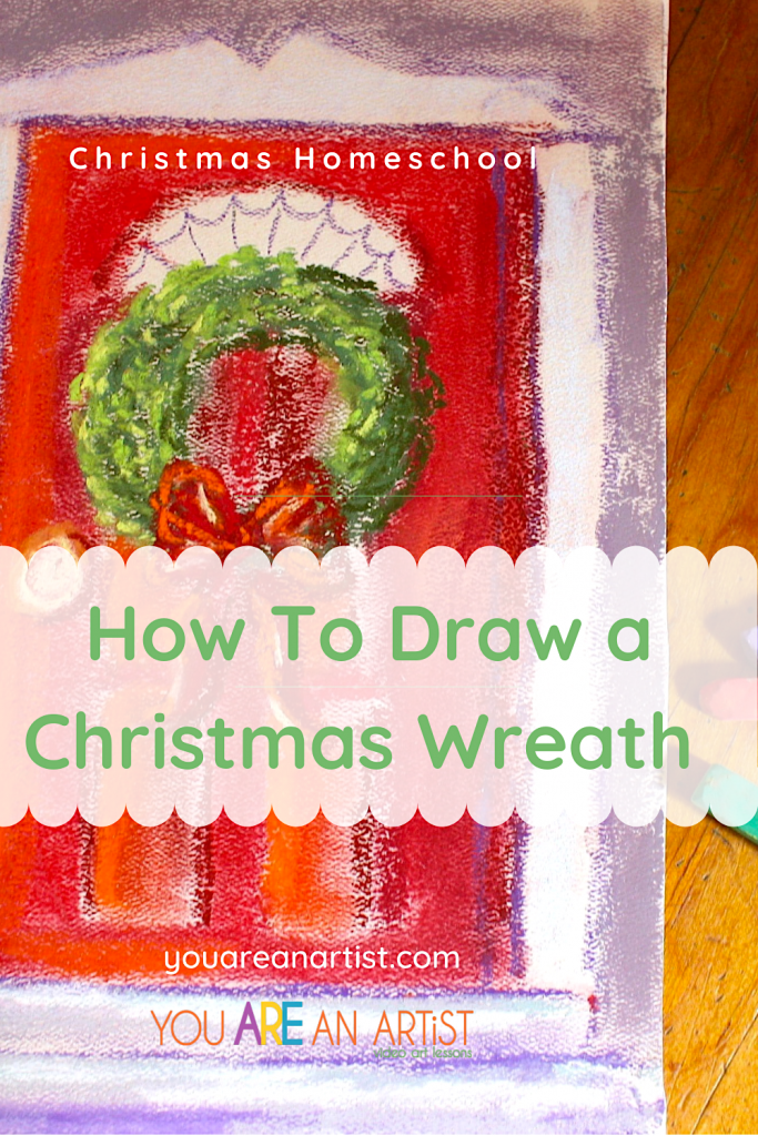 how to draw a christmas wreath