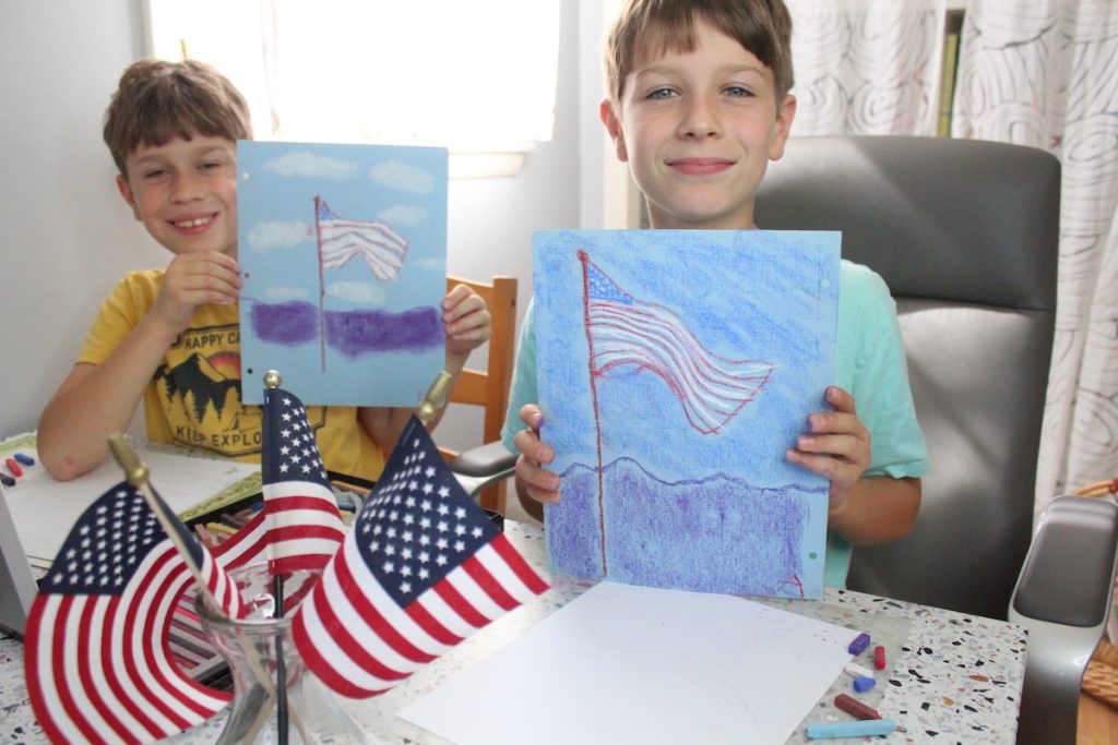 What a celebratory month July is! With these July homeschool art activities, you can celebrate Independence Day, Shark Week, blueberry month, famous authors birthdays, National Ice Cream Day, Moon Day and MORE!