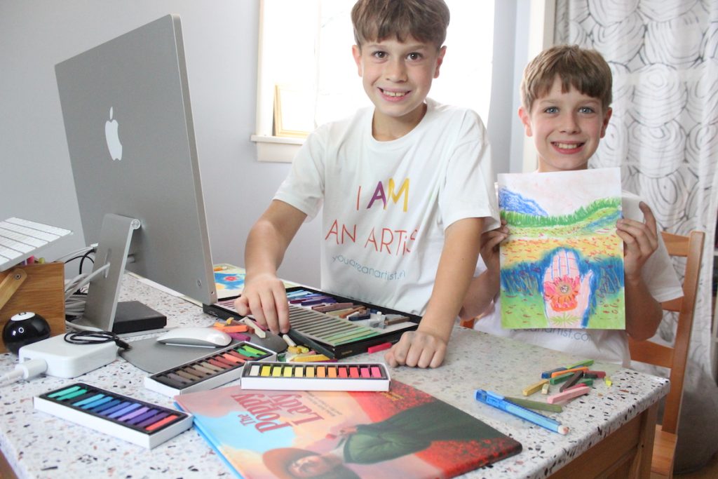 Poppies art lesson for Veterans Day and an explanation of Flander's Field with Nana in the You ARE an ARTiST Clubhouse