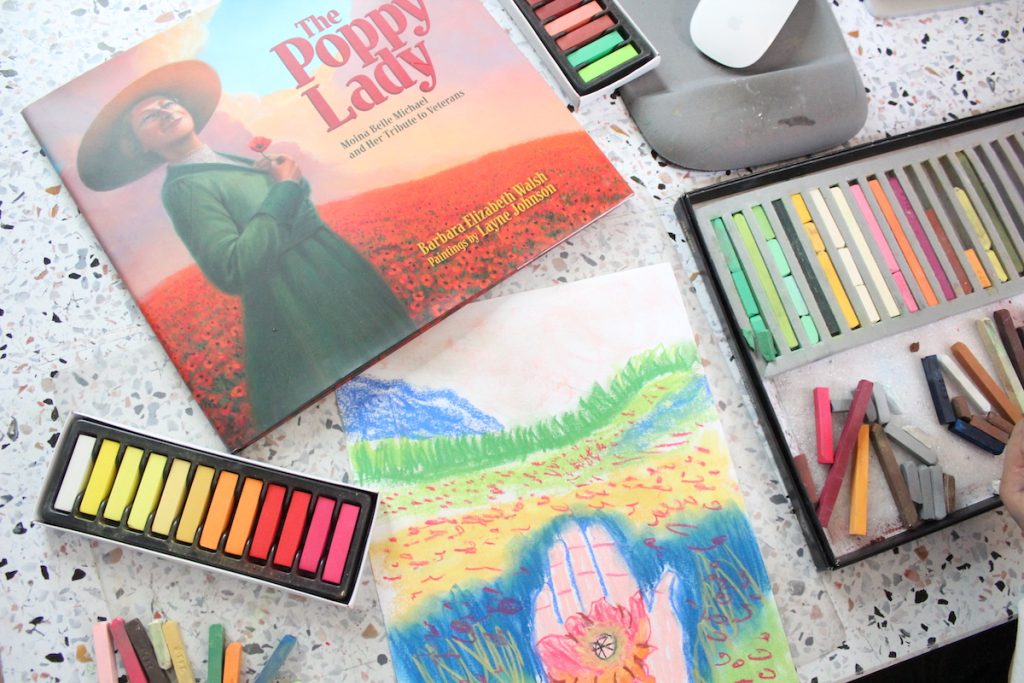 The Poppy Lady picture book is a wonderful resource to add to your Veterans Day Homeschool Activities and to pair with You ARE an ARTiST's poppies art lesson.