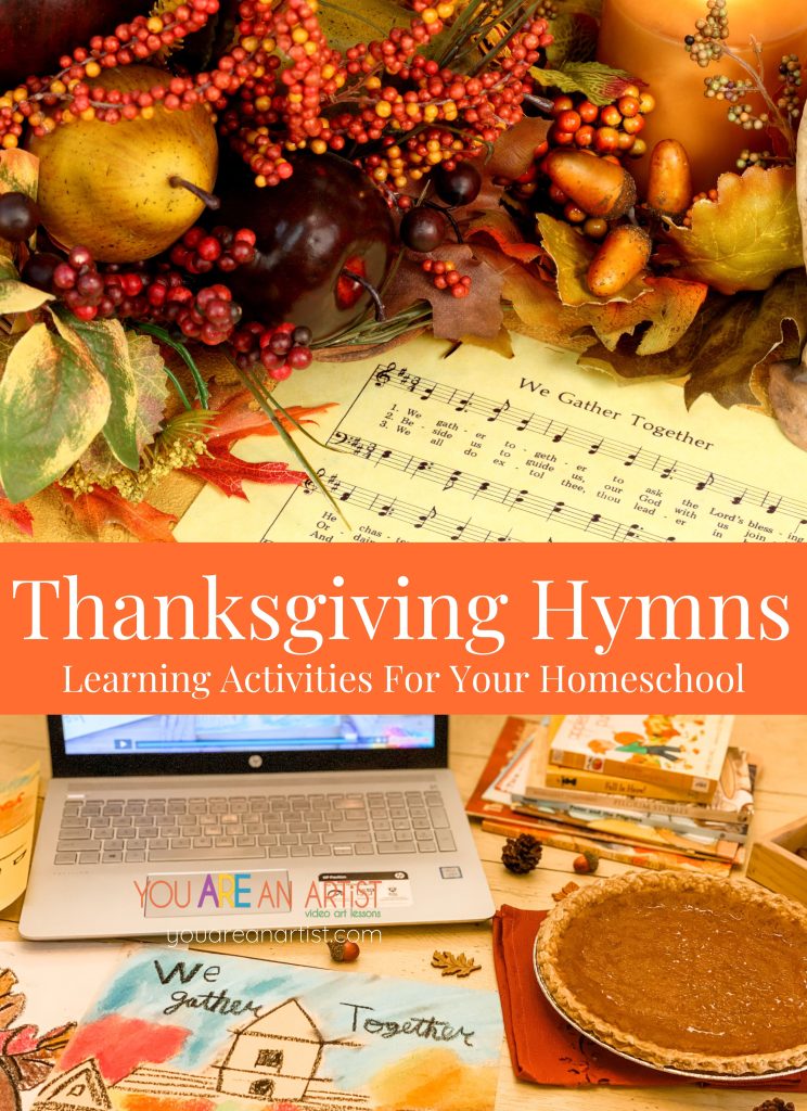 These Thanksgiving hymn learning activities are a favorite for celebrating during this time of Thanksgiving. A season of thankfulness and gratitude would not be complete without sharing thanks to God for all of our blessings. One of our favorite ways to celebrate during this time of Thanksgiving is with hymn studies. Many songs help us to remember our gifts and sing our gratitude to God. Here, I've included Thanksgiving hymn favorites for you to enjoy, along with learning activities for your homeschool. 