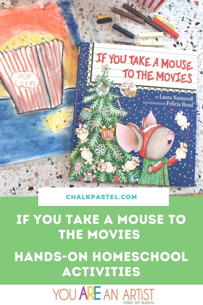 Add these hands-on homeschool activities with a fun look at If You Take A Mouse To The Movies. Pictures books and homeschooling together.