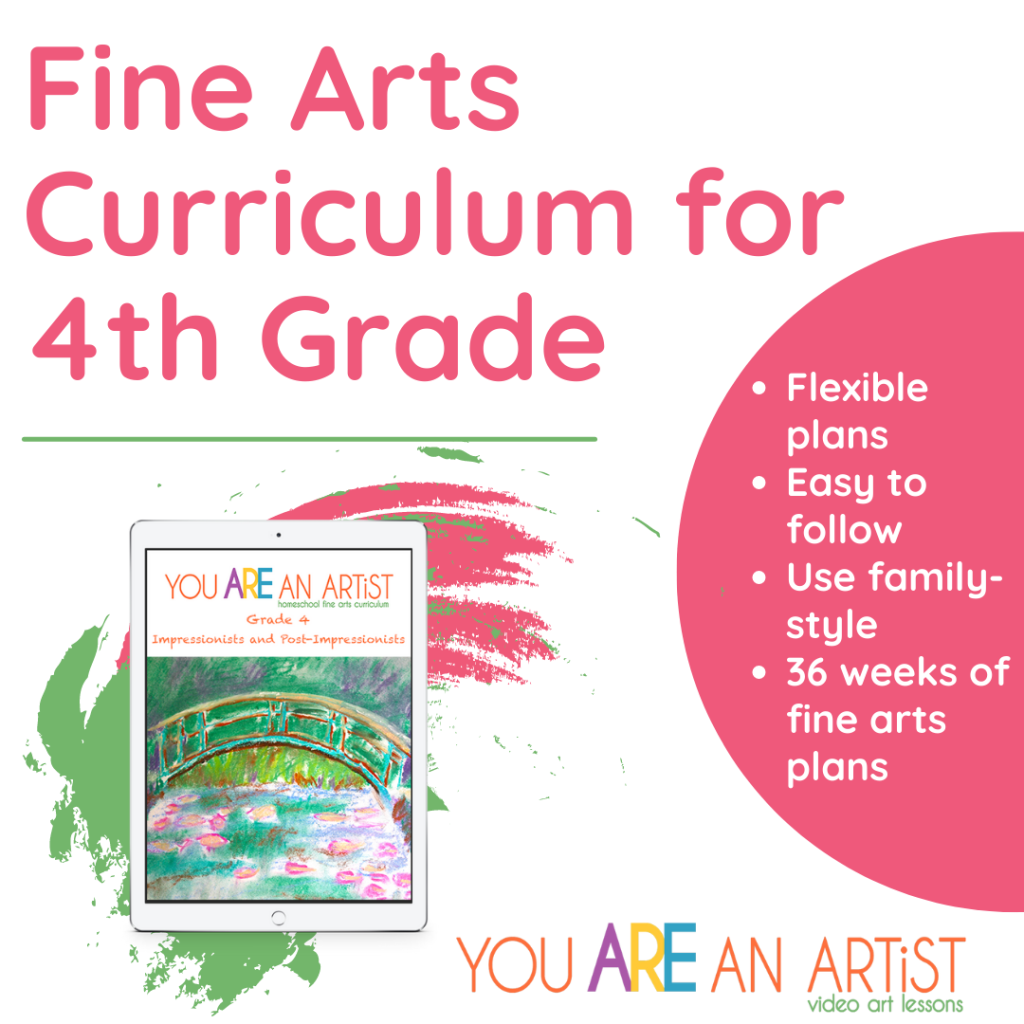 Grade 4: Impressionists and Post-Impressionists - features homeschool art and music plans for Modern (or 20th Century) period art and music. These plans are appropriate for students in grades 1-4 or for family-style learning.