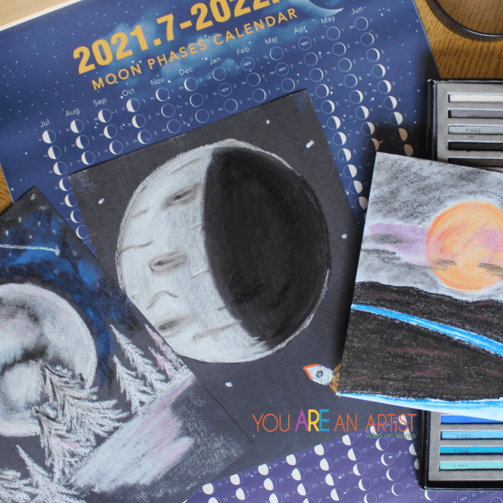 This Homeschool Moon Unit Study and moon phases calendar