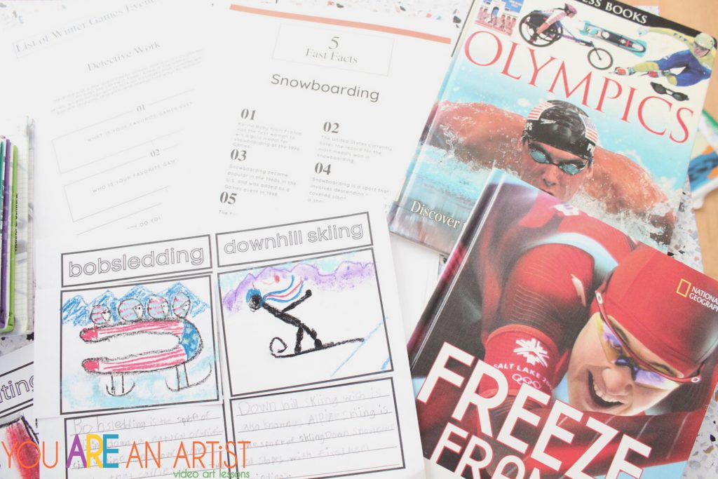 Enjoy these homeschool resources for learning about Winter Olympics! The Games are a great opportunity for all kinds of hands on art activities and fun around a favorite sport.