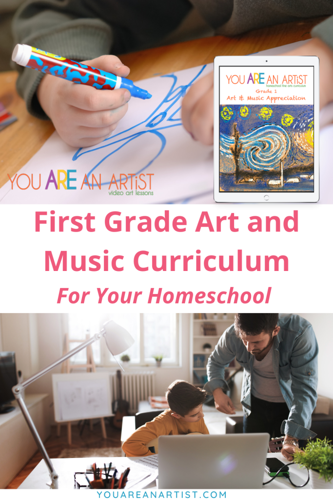 This first grade art and music curriculum for your homeschool is an overview year for art and music appreciation. Use with a variety of ages!