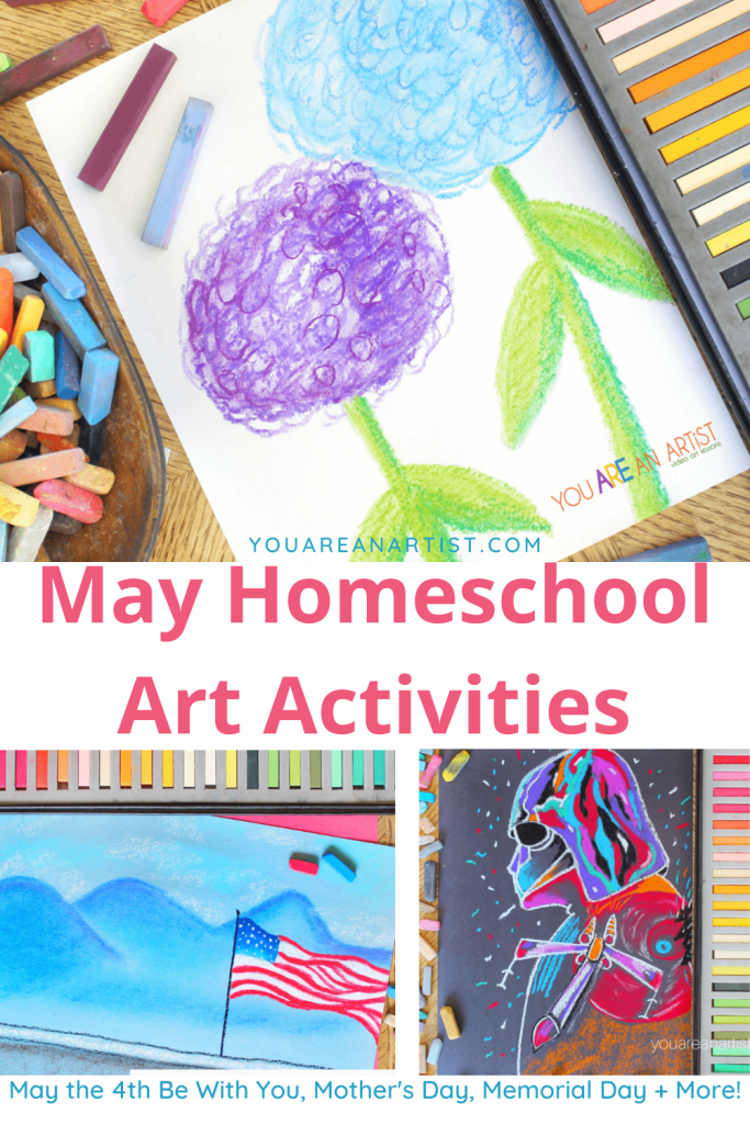 Marvelous May homeschool art activities will keep the fun going throughout the month! Fun celebrations for Mother's Day, May the 4th and more!