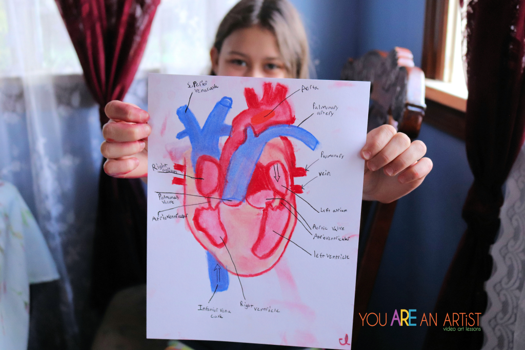 human heart art projects