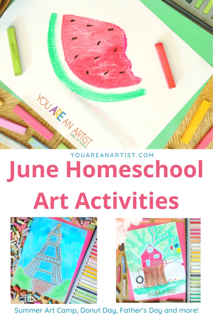 Summer! Do you feel it too? These June homeschool art activities for summer fun will help you kick off summer break and keep any mention of boredom at bay! You can include Nana's new earthworm lesson for your nature studies, celebrate fathers, go to "infinity and beyond" with Buzz Lightyear for the new Lightyear movie and travel American Landmarks and national parks. Let's start the fun!