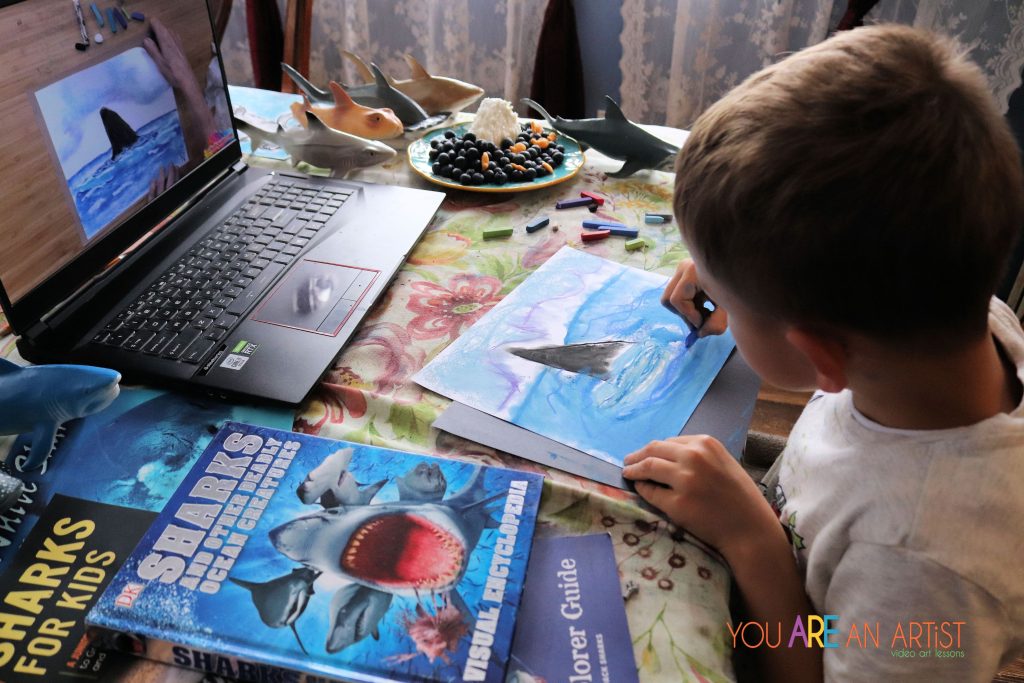 With over 500 species and fascinating features, the apex predators are as profound and mysterious as their dwelling place. So, why are sharks so…….”shark”-tacular?  From a homeschooling mom’s point of view, they are an interdisciplinary commodity that inspires art, science, inquiry, reading, writing, and geography. 