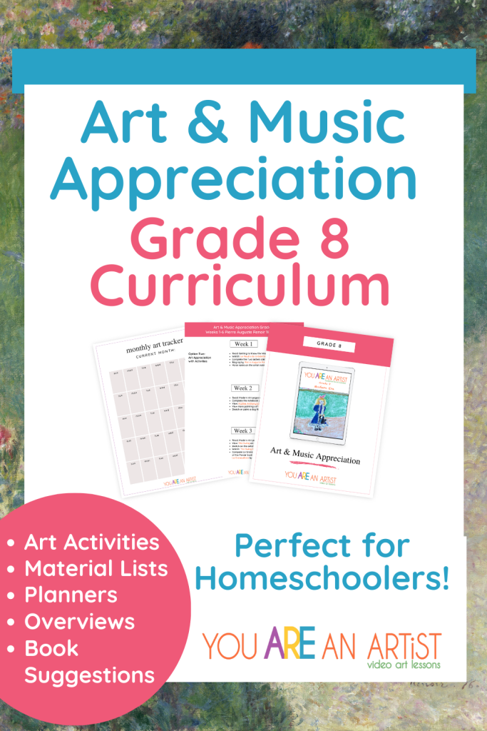 Homeschool Fine Arts Plans Grade 8: Modern Era art and music appreciation tackle 20th Century artists and composers including Impressionism to Abstract Art.