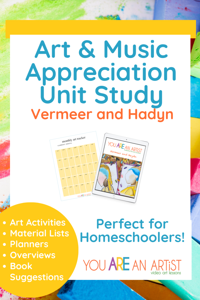The Vermeer and Haydn Homeschool Art And Music Appreciation study includes activities, materials lists, planners, book suggestions and more!