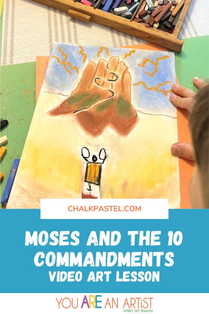 Teach the ten commandments using hands- on chalk pastel art. These 10 commandments activities are appropriate and engaging for all ages.