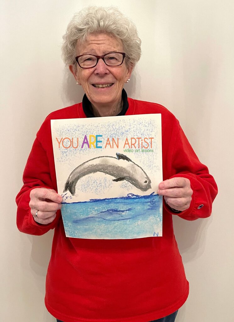 Dolphin Art lesson with Nana of You ARE an ARTiST Clubhouse! 