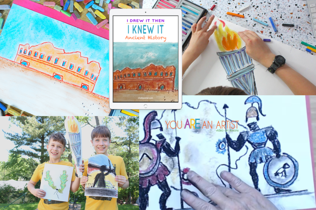 Greek art can teach art skills, art history, geography, ancient history, and more that are all tied together with fun art lessons. You can even add a little literature and a fun snack to round it all out.