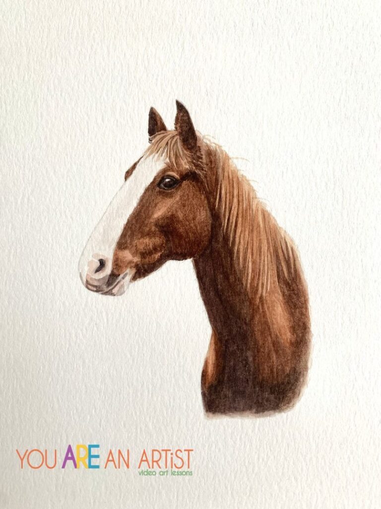Horse Watercolor Art Lesson