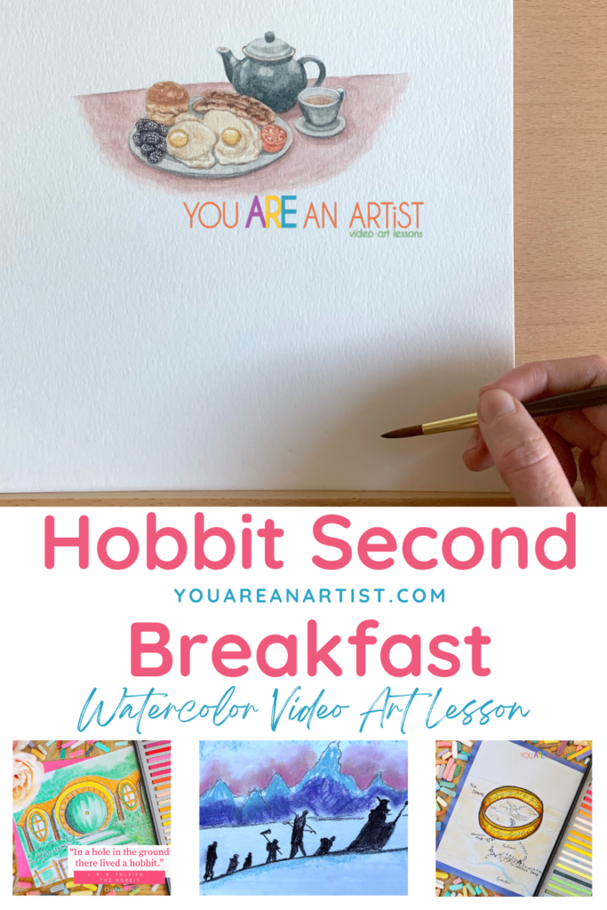 International Hobbit Day Celebration with Second Breakfast watercolor video art lesson.