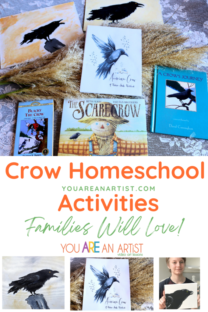 These crow homeschool activities include art lessons, nature studies, writing and journaling ideas, vocabulary and literature studies plus a very special Nature Study Notebook!