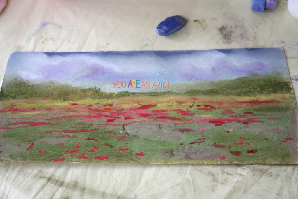 Field of Poppies in the style of Claude Monet