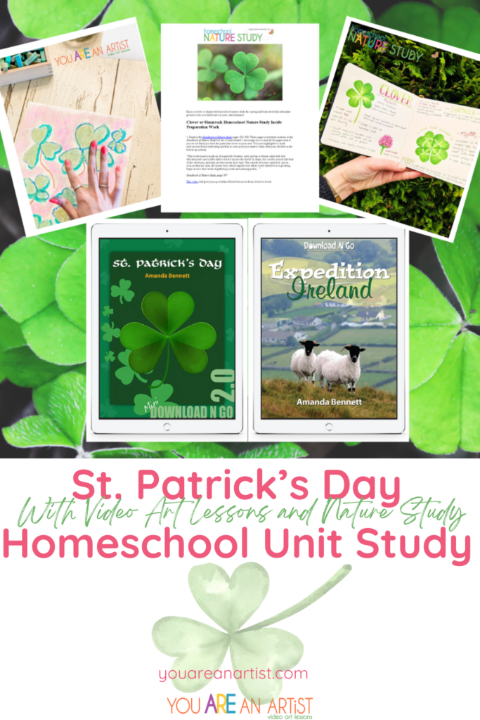 example of St. Patrick's Day homeschool unit study bundle includes integrated lessons in history, literature, art, science and more!