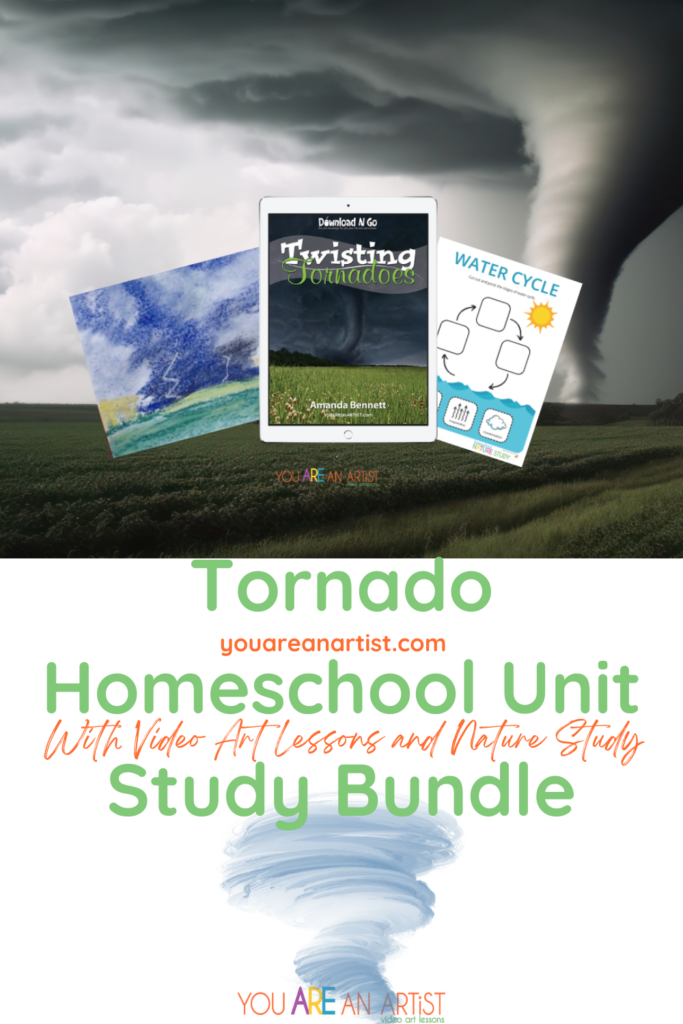 This tornadoes homeschool unit study bundle includes all of the integrated lessons for learning and fun including science, art and more!